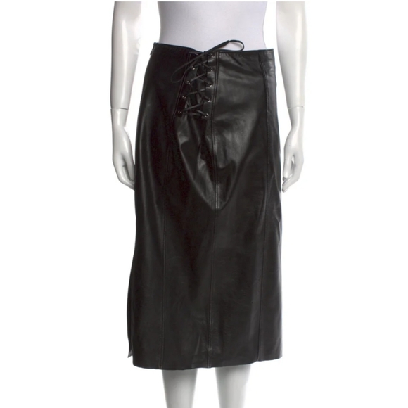 Ralph Lauren Purple Label Lamb Leather Skirt - Picture 2 of 8